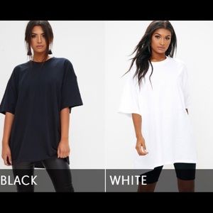 Essential White Cotton Tee Oversized Boyfriend Tees in Black & White